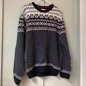 Men's Black and White Patterned Sweater Size XL
